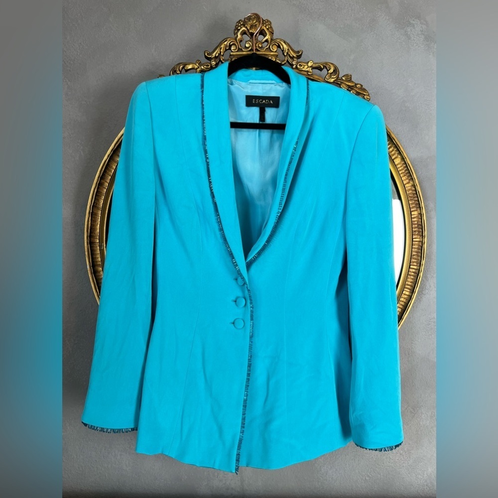 Escada vintage silk embellished blazer size 40